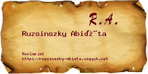 Ruzsinszky Abiáta névjegykártya